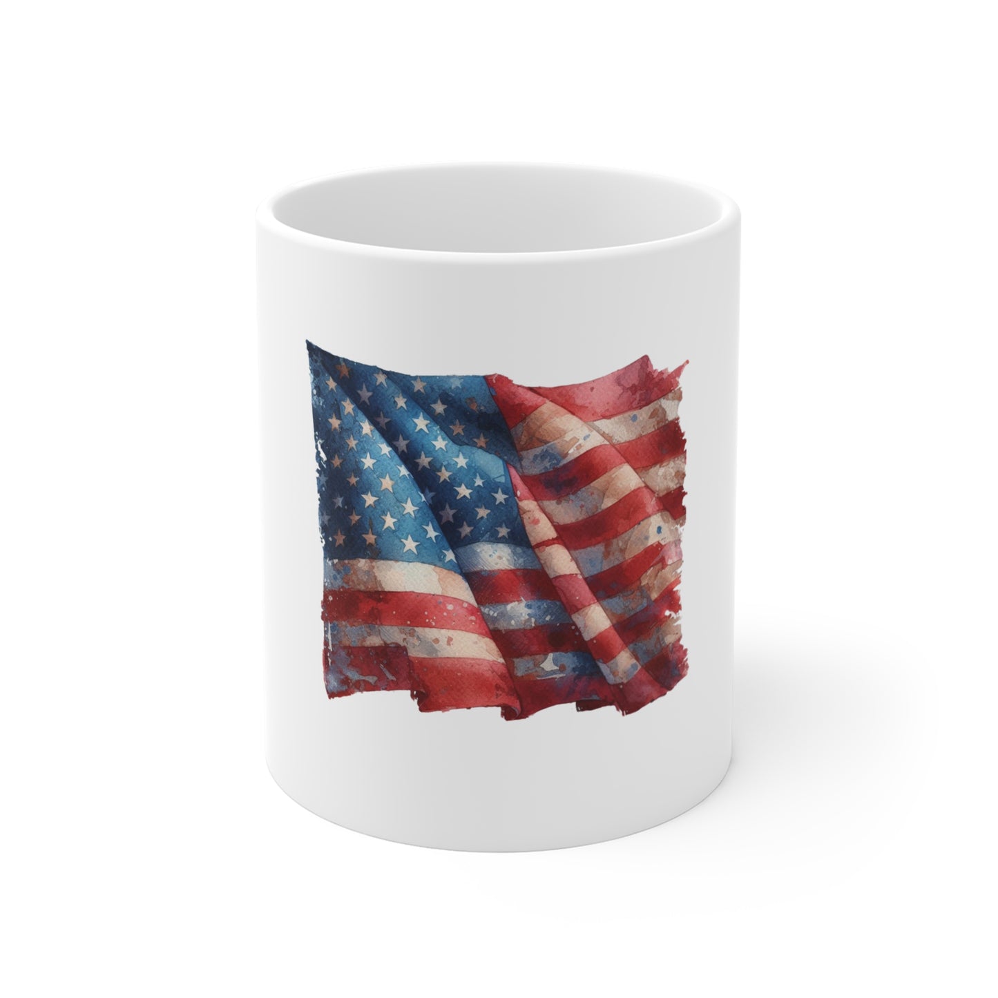 American Flag 11oz Coffee Mug - Vintage USA Patriotic Drinkware
