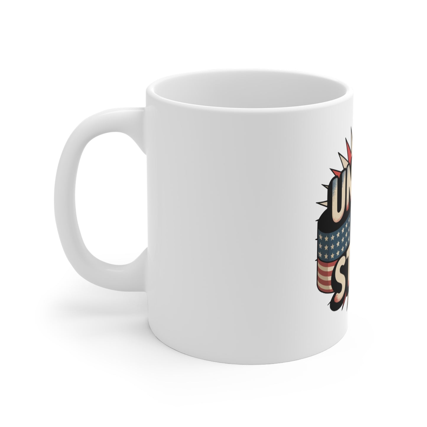 United We Stand Mug — Patriotic American Flag Coffee Cup (11oz)