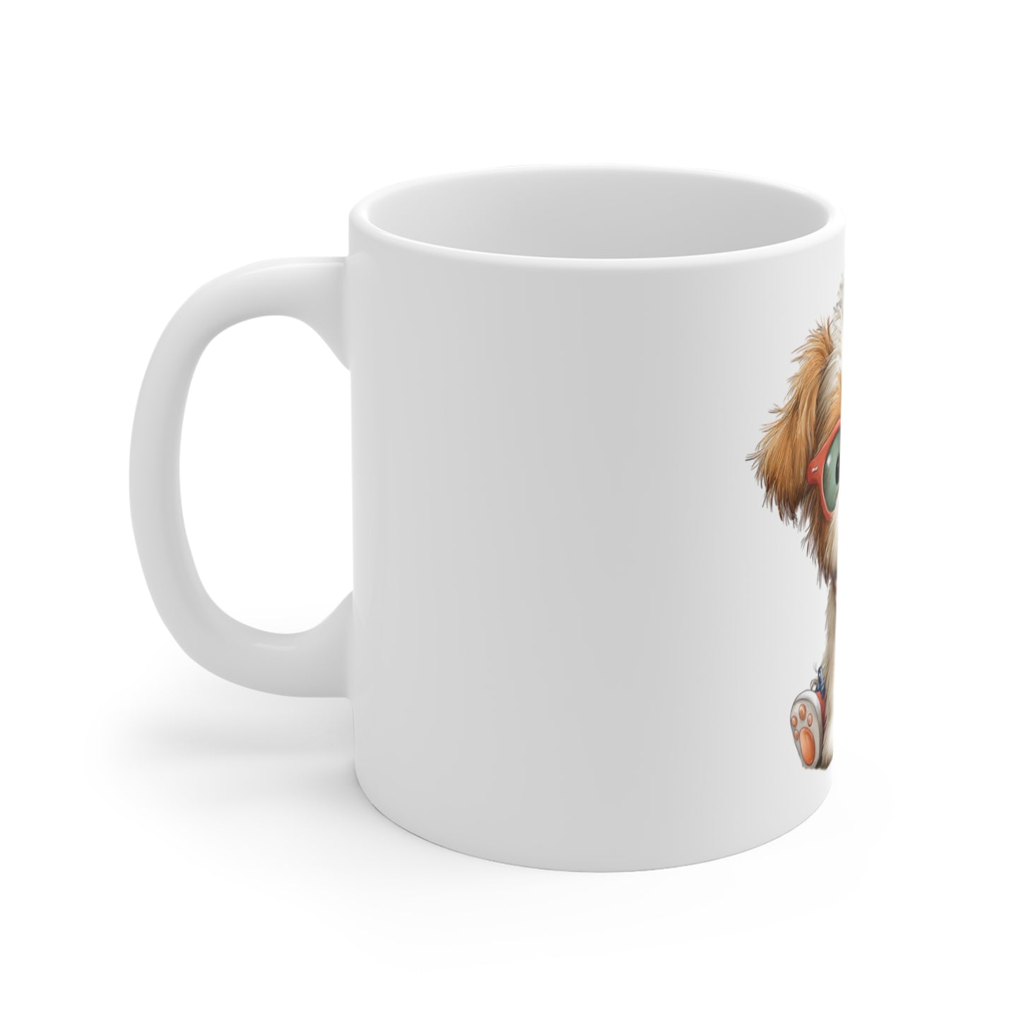Cute Patriotic Puppy Sunglasses Coffee Mug – 4th of July Dog Mug – Americana Puppy Shades Cup – Red White Blue Pet Lover Gift Cute Puppy Mug - 11oz Coffee Cup with Patriotic Bandana & Glasses