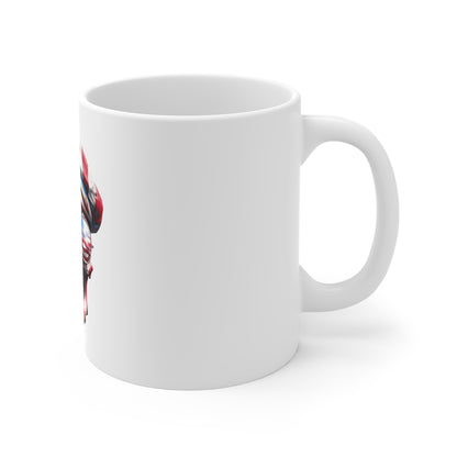 Patriotic Skull Aviator Coffee Mug – American Flag Military Skull Mug – USA Freedom Warrior Mug 11oz