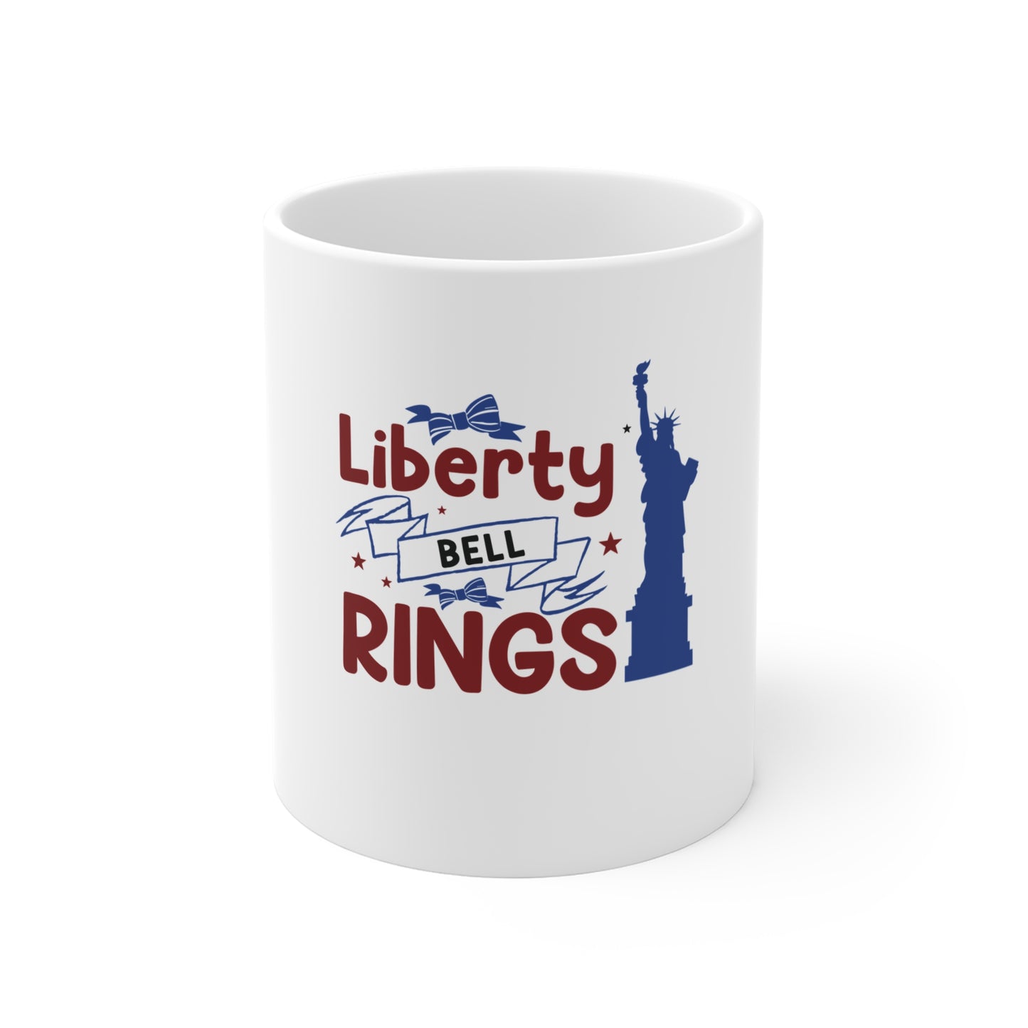 Liberty Rings 11oz Coffee Mug – Patriotic Statue of Liberty Design