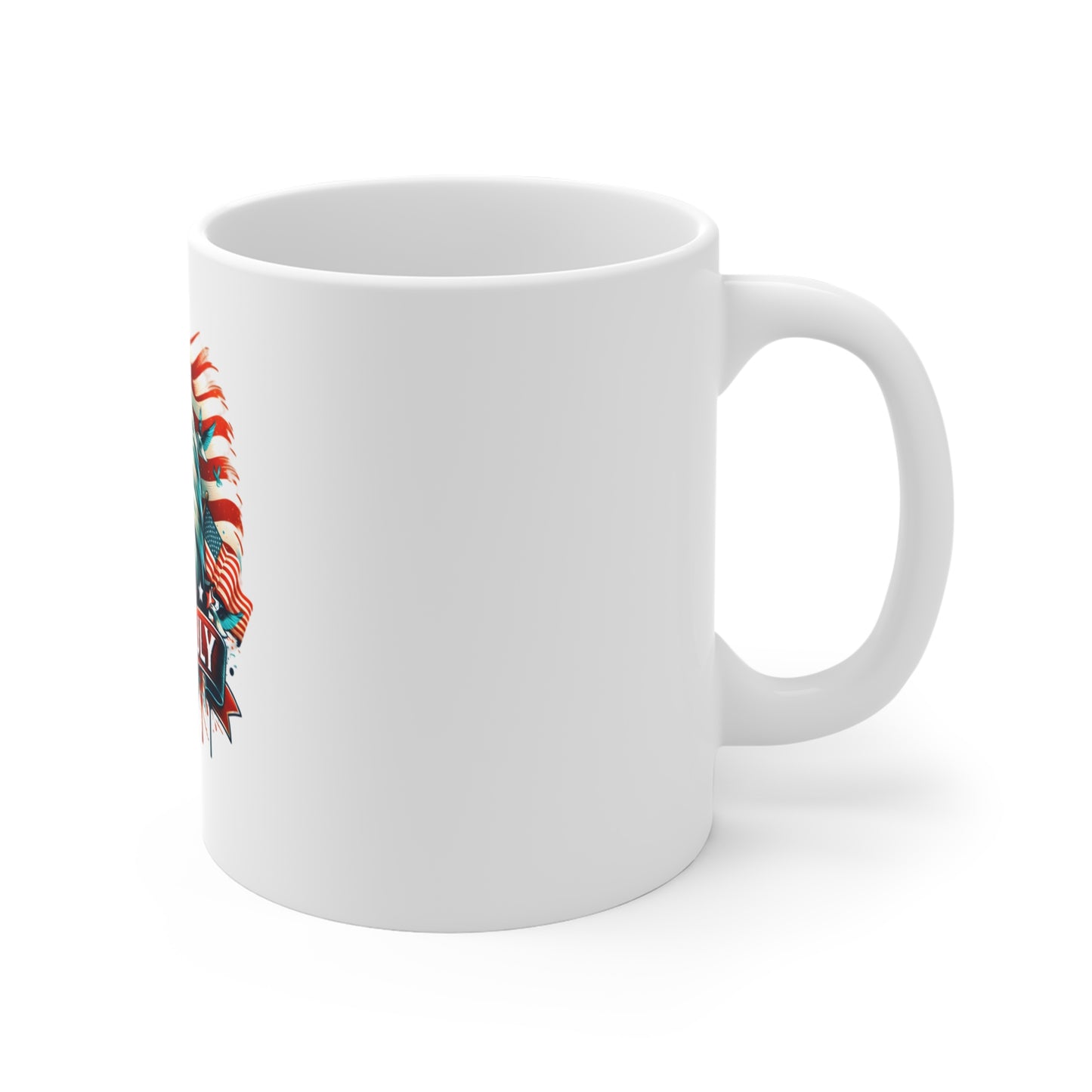4th of July Eagle Coffee Mug – American Flag Patriotic 11oz