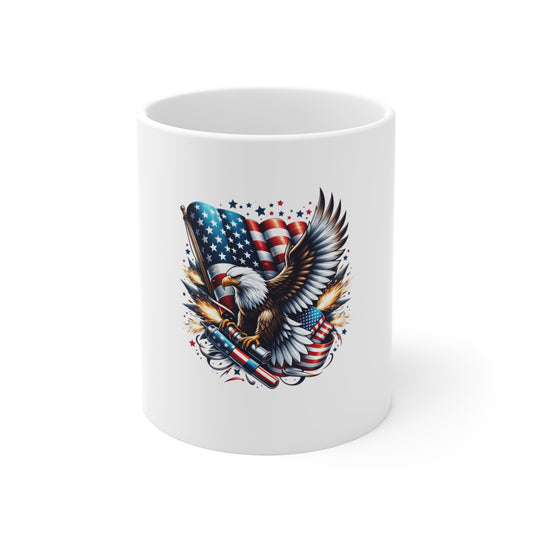 American Eagle Flag Mug — Patriotic 11oz Coffee Cup