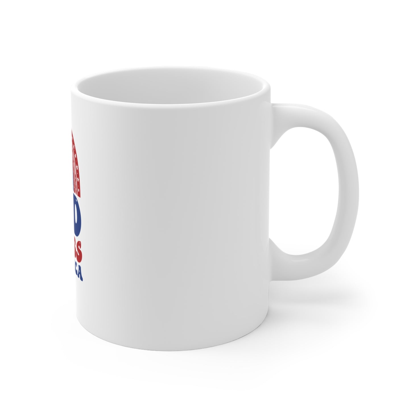 Patriotic Mug — "God Bless America" Red White Blue Coffee Cup
