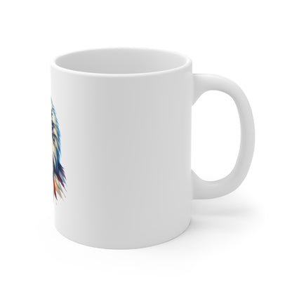 Patriotic Bald Eagle Coffee Mug – American Flag Head 11oz