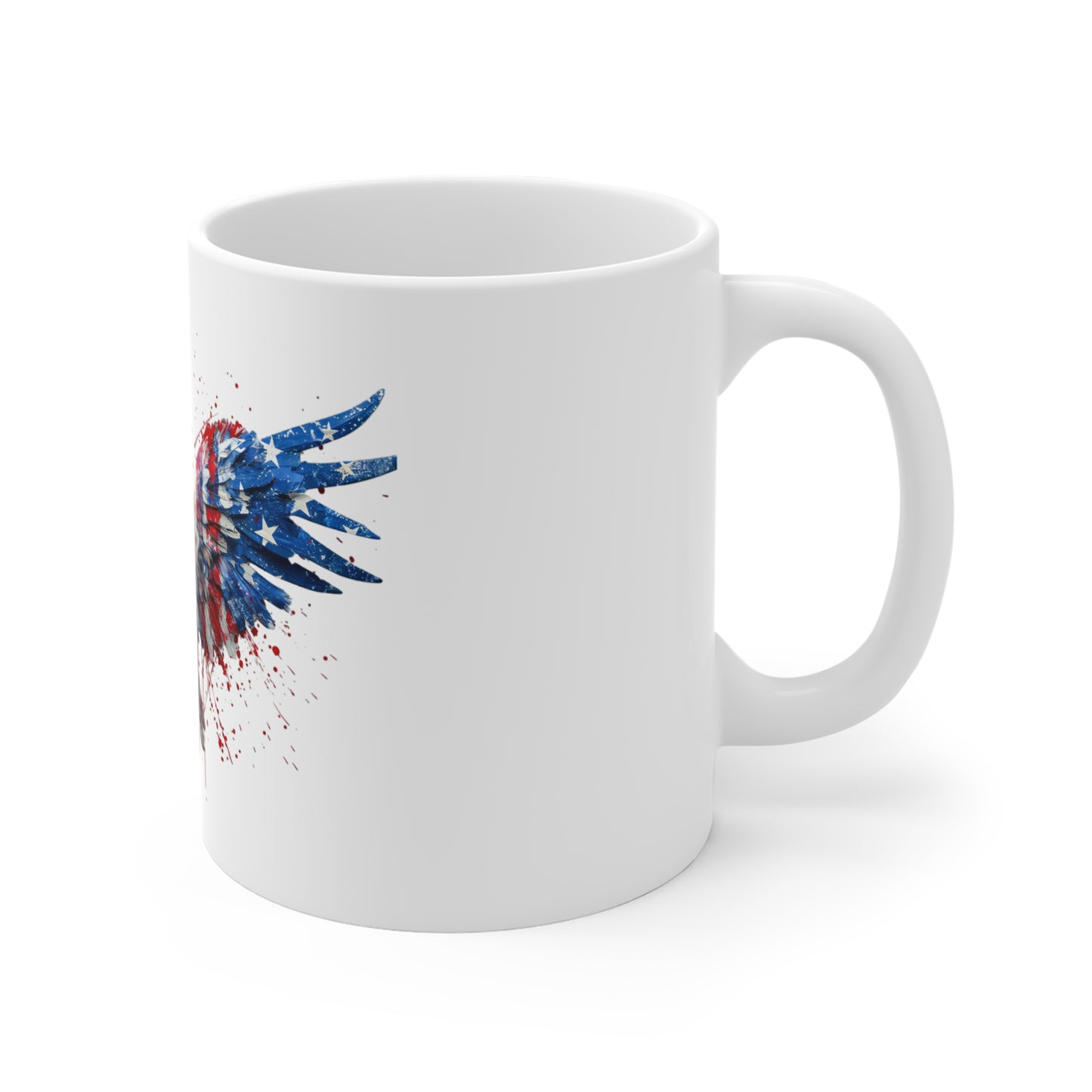 Patriotic Eagle Coffee Mug — American Flag Watercolor 11oz