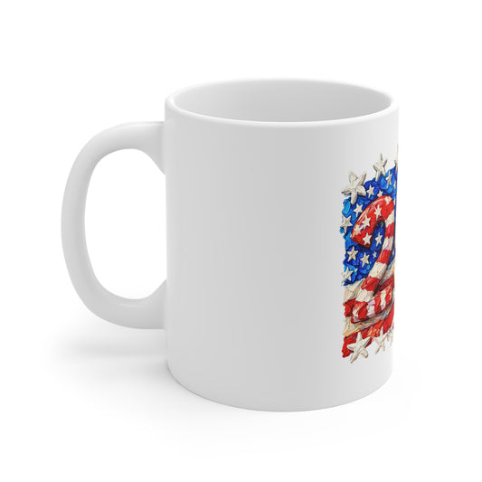 Patriotic 250 USA Flag Mug – American Stars & Stripes Coffee Cup