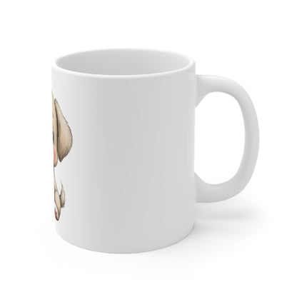 Cute Patriotic Puppy Ribbon Coffee Mug – 4th of July Dog Mug – Americana Puppy with Flag Ribbon Bow – Red White Blue Pet Lover Gift Cute Puppy Mug - Patriotic Puppy with American Flag Scarf 11oz...