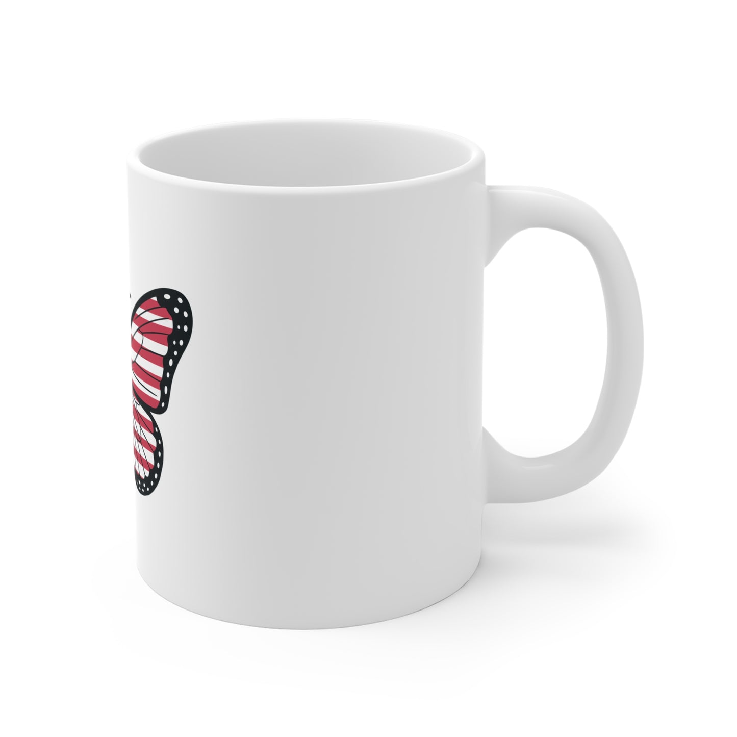 Patriotic Butterfly Coffee Mug – American Flag Butterfly Mug – USA Freedom Art Cup – Red White Blue Gift Mug Mug 11oz