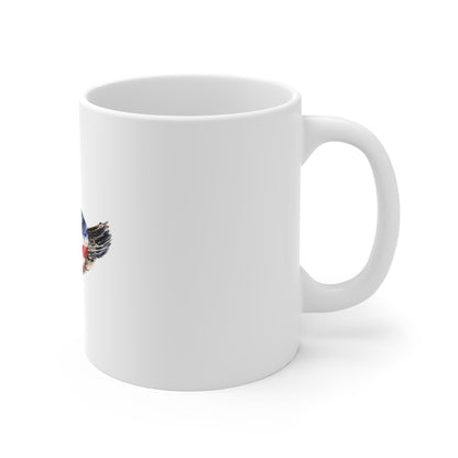 Patriotic Goose Mug - American Flag Watercolor 11oz