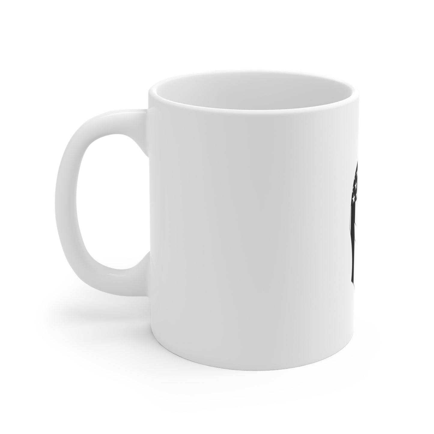 Vertical American Flag Spartan Helmet Coffee Mug – Patriotic Warrior Mug – USA Spartan Shield Cup – Bold Black & White Military Style Mug Mug 11oz
