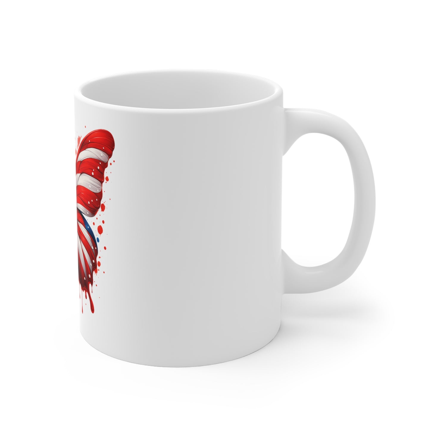 Patriotic Butterfly Coffee Mug - American Flag Wings 11oz