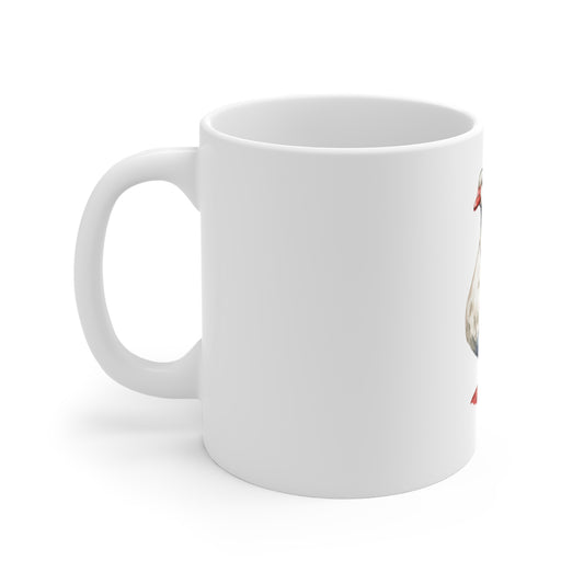 Patriotic Duck Coffee Mug — American Flag Watercolor Goose 11oz
