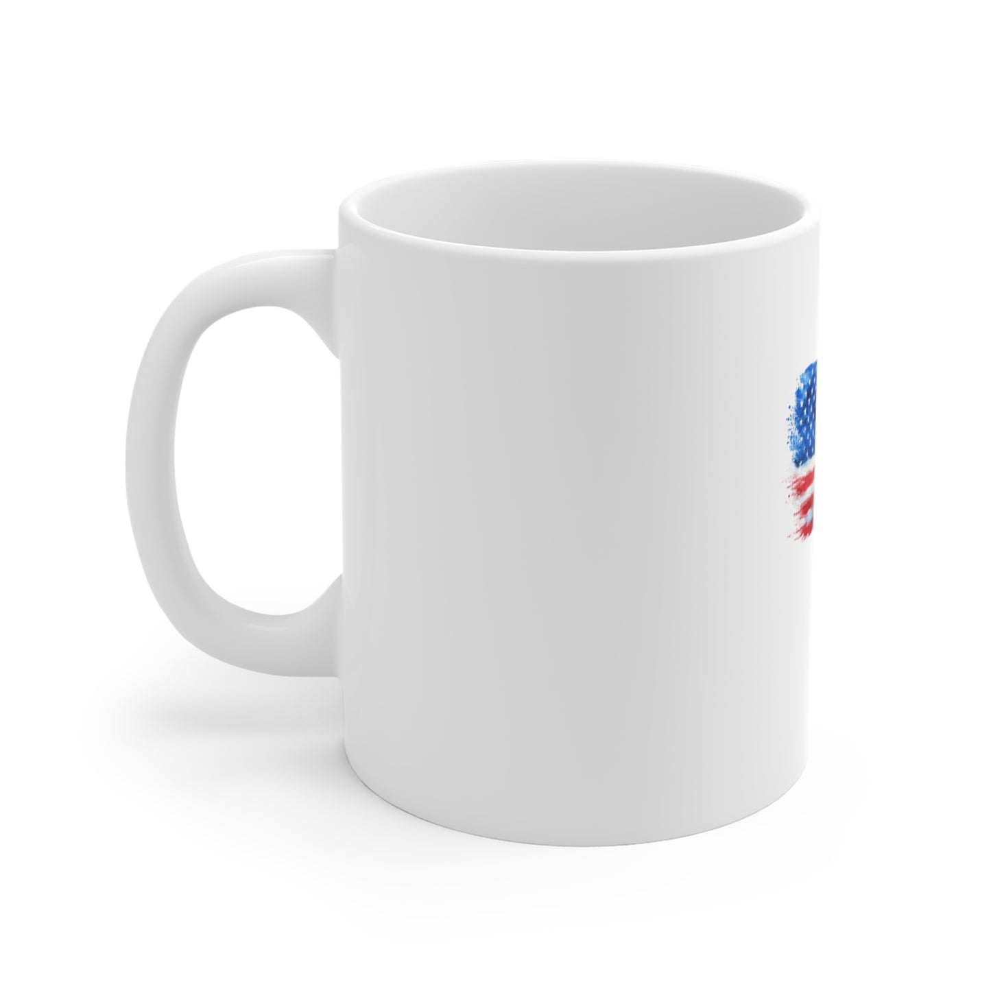 American Flag Watercolor Mug — Patriotic 11oz Coffee Cup for 4th of July & Veterans Day