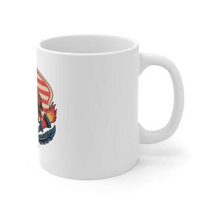 American Buffalo Mug — USA Flag Bison Coffee Cup (11oz)