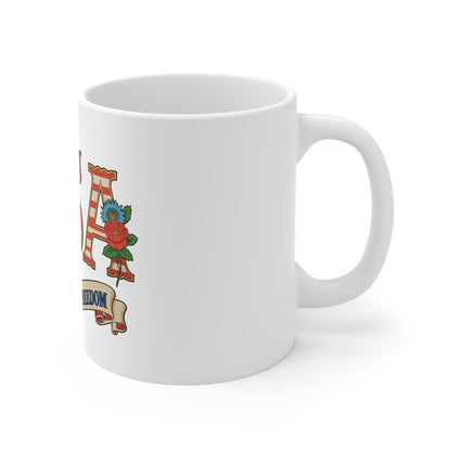 USA 250 Years of Freedom 11oz Mug — Patriotic Independence Day Coffee Cup
