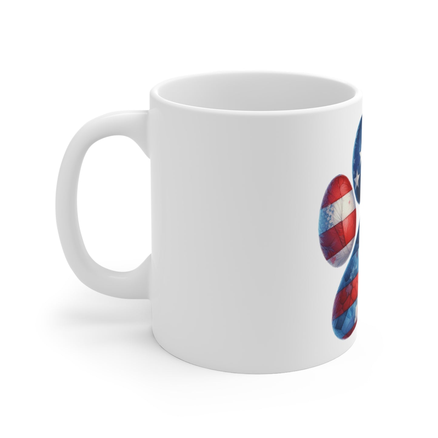 Patriotic Watercolor Dog Paw Coffee Mug – American Flag Paw Print Mug – Red White Blue Artistic Pet Lover Mug – USA Dog Gift Cup Patriotic Paw Print Mug — American Flag Dog Lover 11oz Coffee Cup...