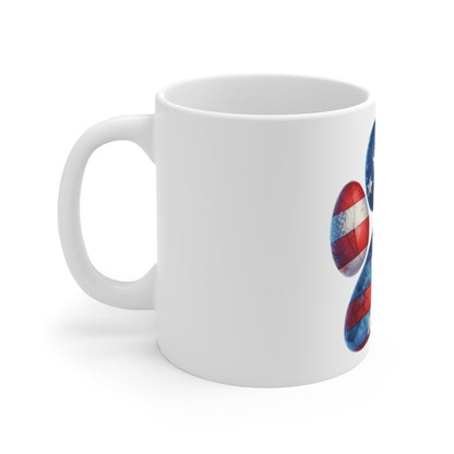 Patriotic Watercolor Dog Paw Coffee Mug – American Flag Paw Print Mug – Red White Blue Artistic Pet Lover Mug – USA Dog Gift Cup Patriotic Paw Print Mug — American Flag Dog Lover 11oz Coffee Cup...