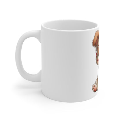 Cute Patriotic Puppy Glasses Mug – 4th of July Dog Coffee Mug – Americana Puppy with Round Glasses Cup – Red White Blue Pet Lover Gift Patriotic Puppy Coffee Mug — Cute Dog with Glasses & American...