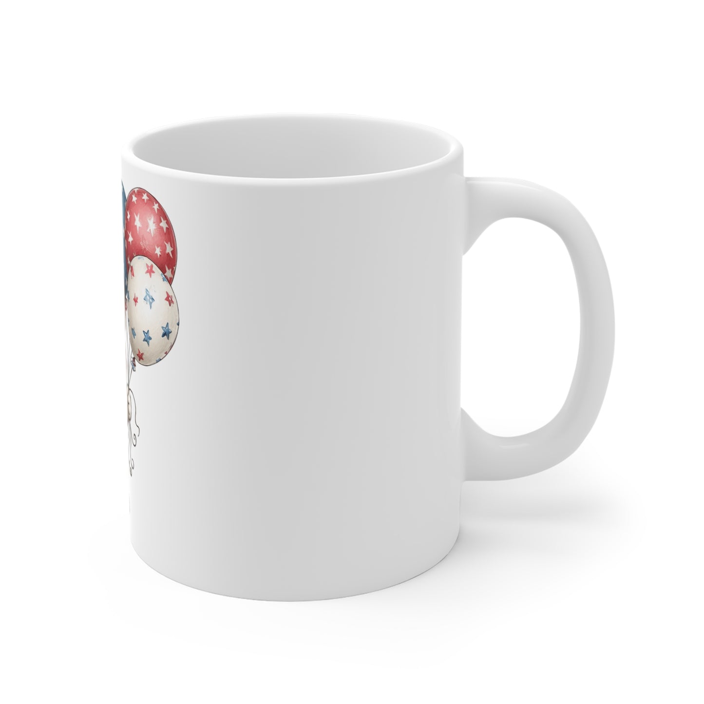 Cute Patriotic Puppy Balloon Mug – 4th of July Dog Coffee Mug – Red White Blue Puppy Balloons Cup – Americana Pet Lover Gift Patriotic Puppy Mug — Cute Dog with Red, White & Blue Balloons 11oz