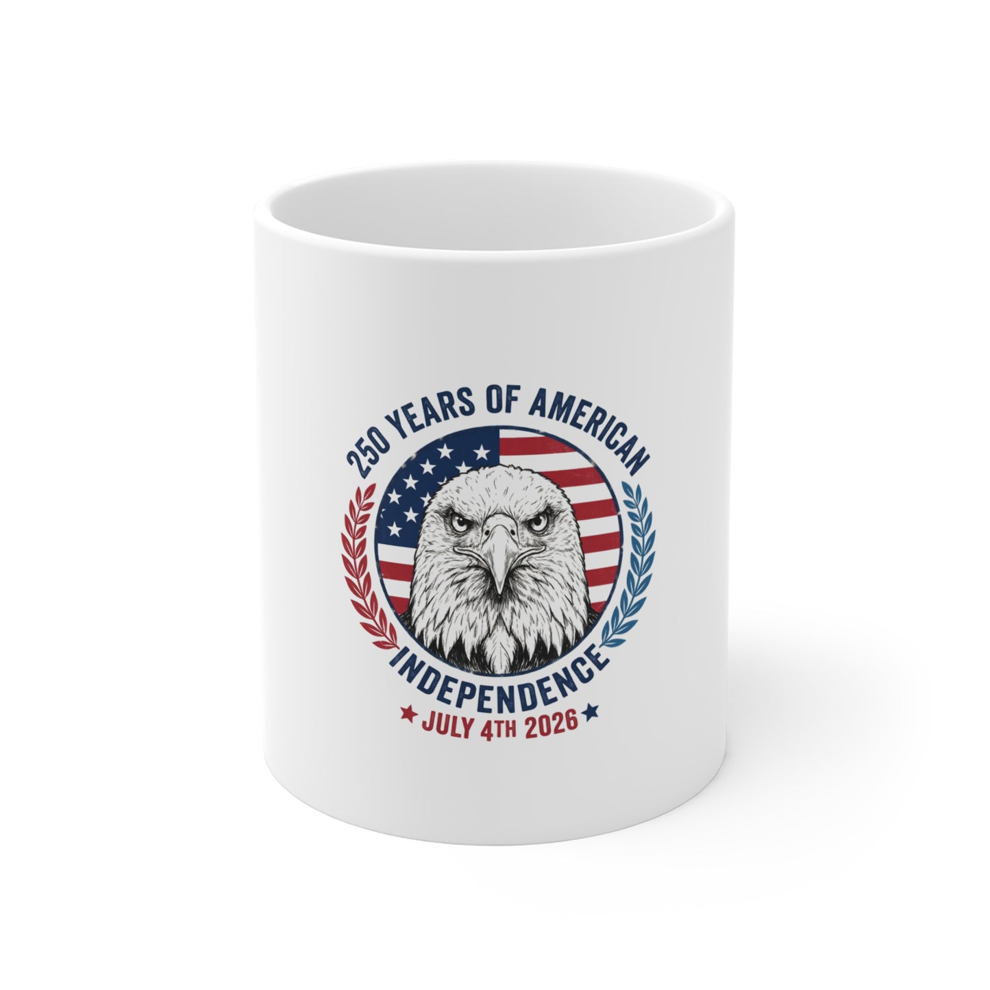 250 Years of American Independence Eagle Coffee Mug – July 4th 2026 Patriotic Mug – USA Flag Eagle Head Vintage Cup Mug 11oz