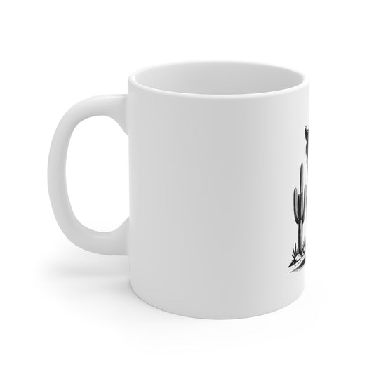 Patriotic Cowboy Dog Mug – 11oz American Flag Western Coffee Cup