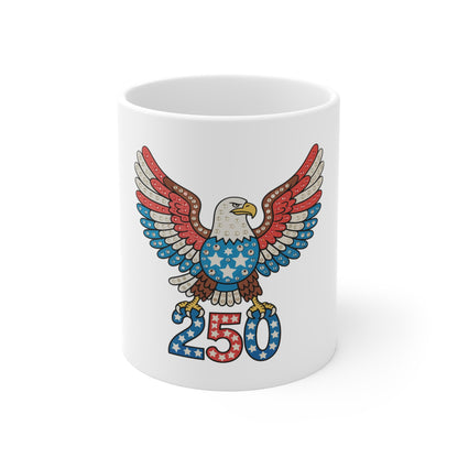 250th Anniversary Eagle Mug — Patriotic USA Stars & Stripes Coffee Cup
