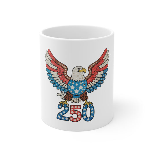 250th Anniversary Eagle Mug — Patriotic USA Stars & Stripes Coffee Cup