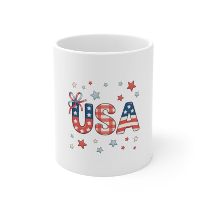 USA Stars & Stripes 11oz Mug — Patriotic Fourth of July Coffee Cup