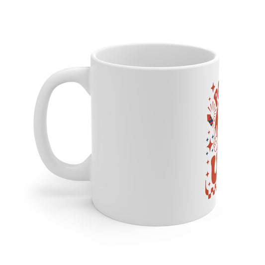 Party in the USA 11oz Mug — Retro Patriotic Fourth of July Coffee Cup