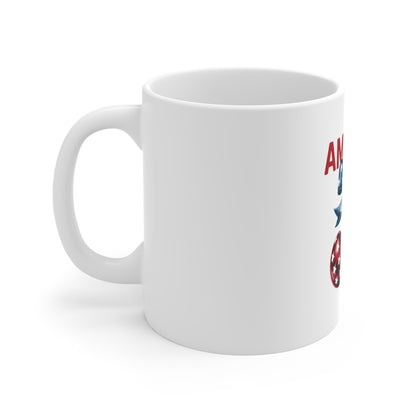 America Cherry 11oz Mug — Patriotic Stars & Stripes Coffee Cup