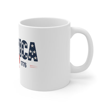 Patriotic Mug — "America Est. 1776" 11oz Coffee Cup
