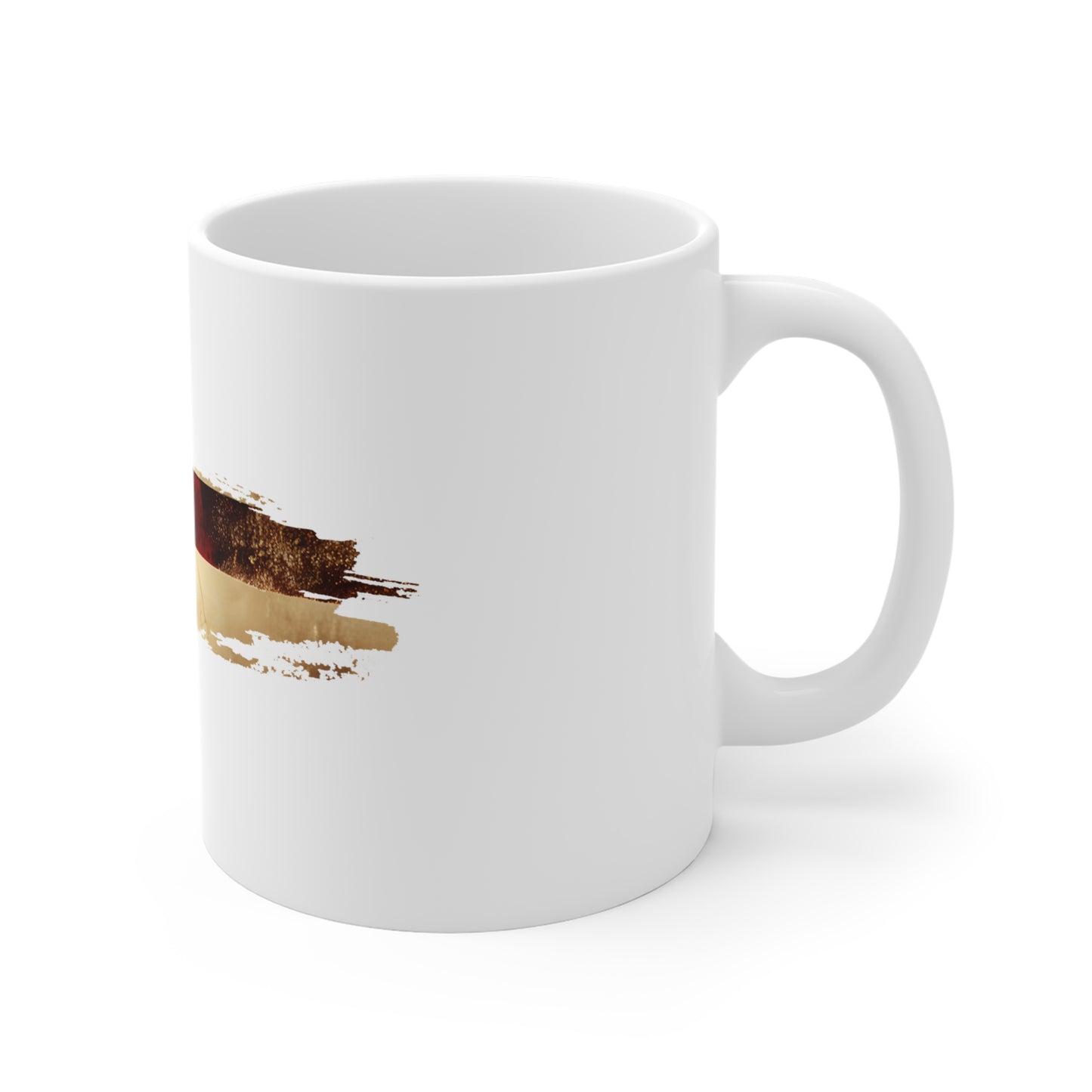 Earth Blend USA Flag Brush Stroke Mug – Rustic American Flag Coffee Cup – Organic Tone Patriotic Design Mug 11oz