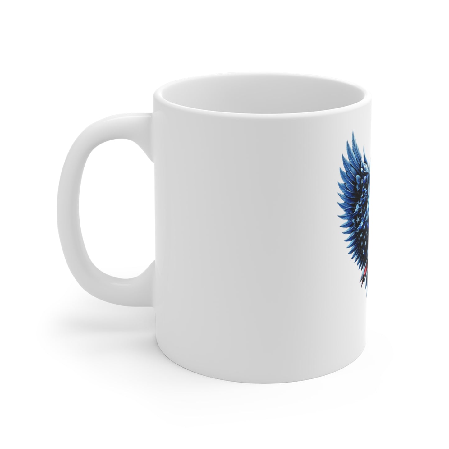 Patriotic Eagle Flag Coffee Mug – American Flag Bald Eagle Mug – USA Freedom Wings Mug 11oz