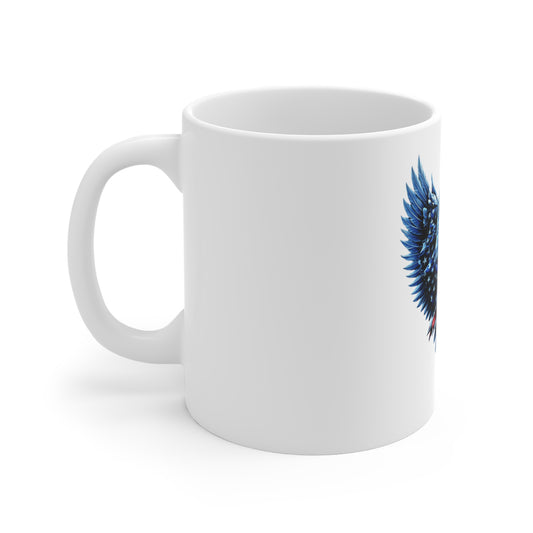Patriotic Eagle Flag Coffee Mug – American Flag Bald Eagle Mug – USA Freedom Wings Mug 11oz