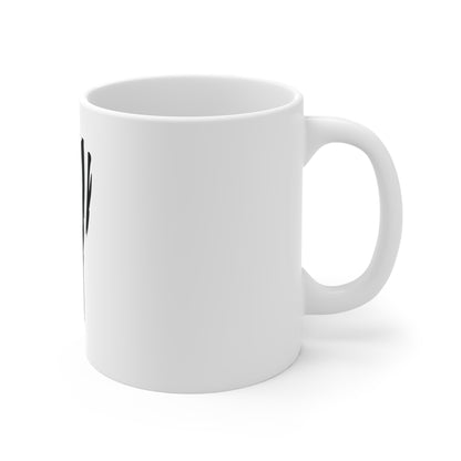 Black Vertical Distressed American Flag Coffee Mug – Split Stripe USA Flag Mug – Stealth Patriotic Cup – Modern Americana Gift Mug 11oz