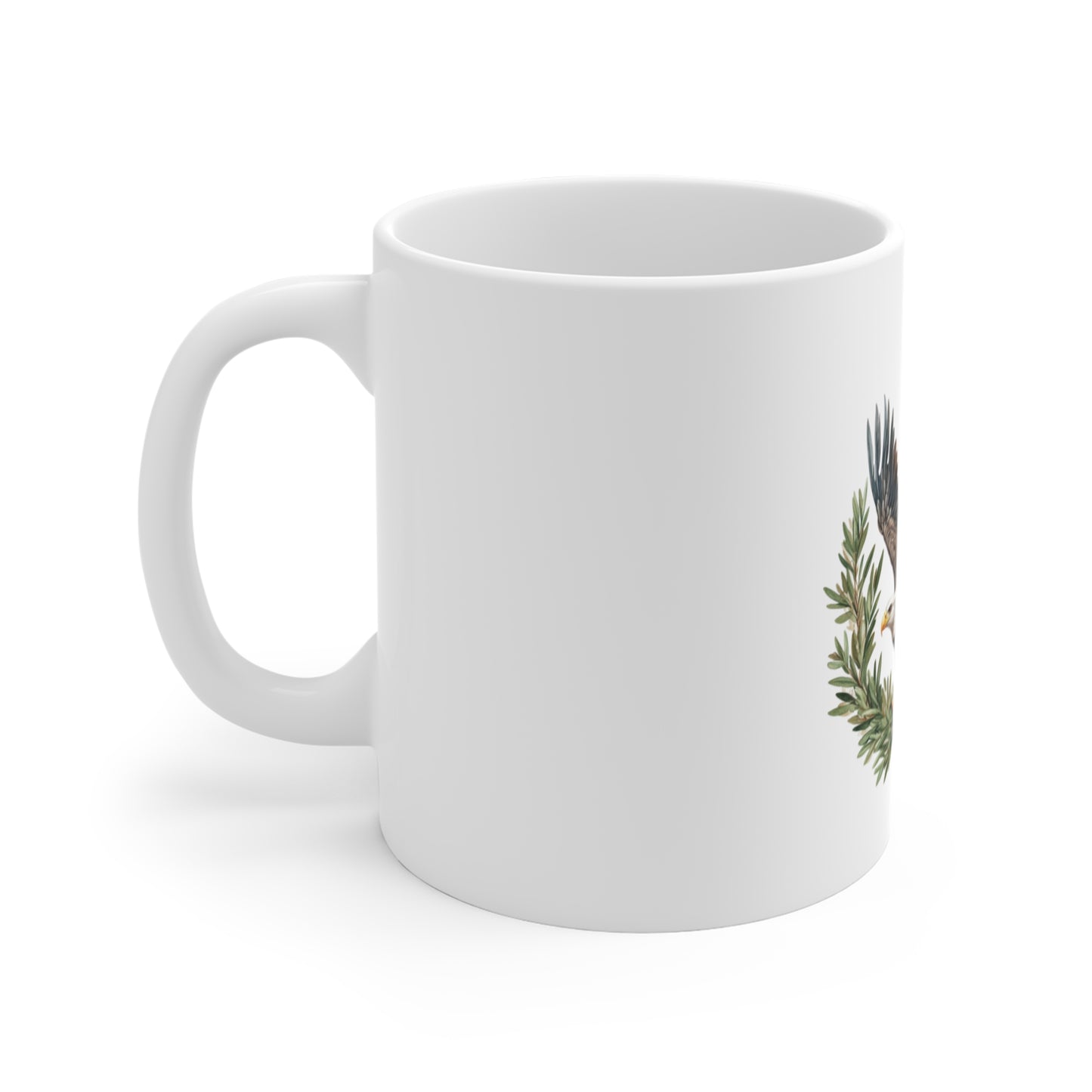 Bald Eagle Botanical Mug — Patriotic Wildlife Coffee Cup (11 oz)
