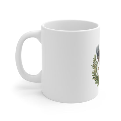 Bald Eagle Botanical Mug — Patriotic Wildlife Coffee Cup (11 oz)