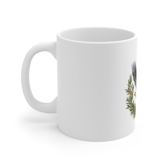 Bald Eagle Botanical Mug — Patriotic Wildlife Coffee Cup (11 oz)