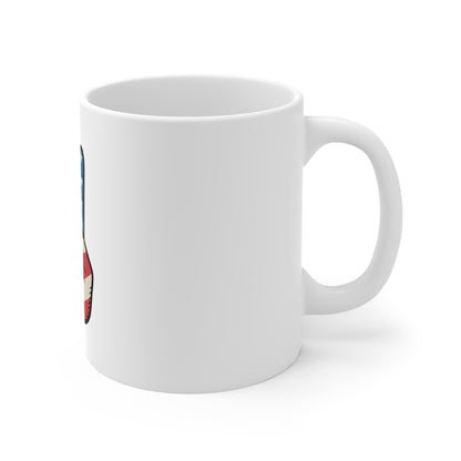 Patriotic Peace Sign Mug - American Flag 11oz Coffee Cup