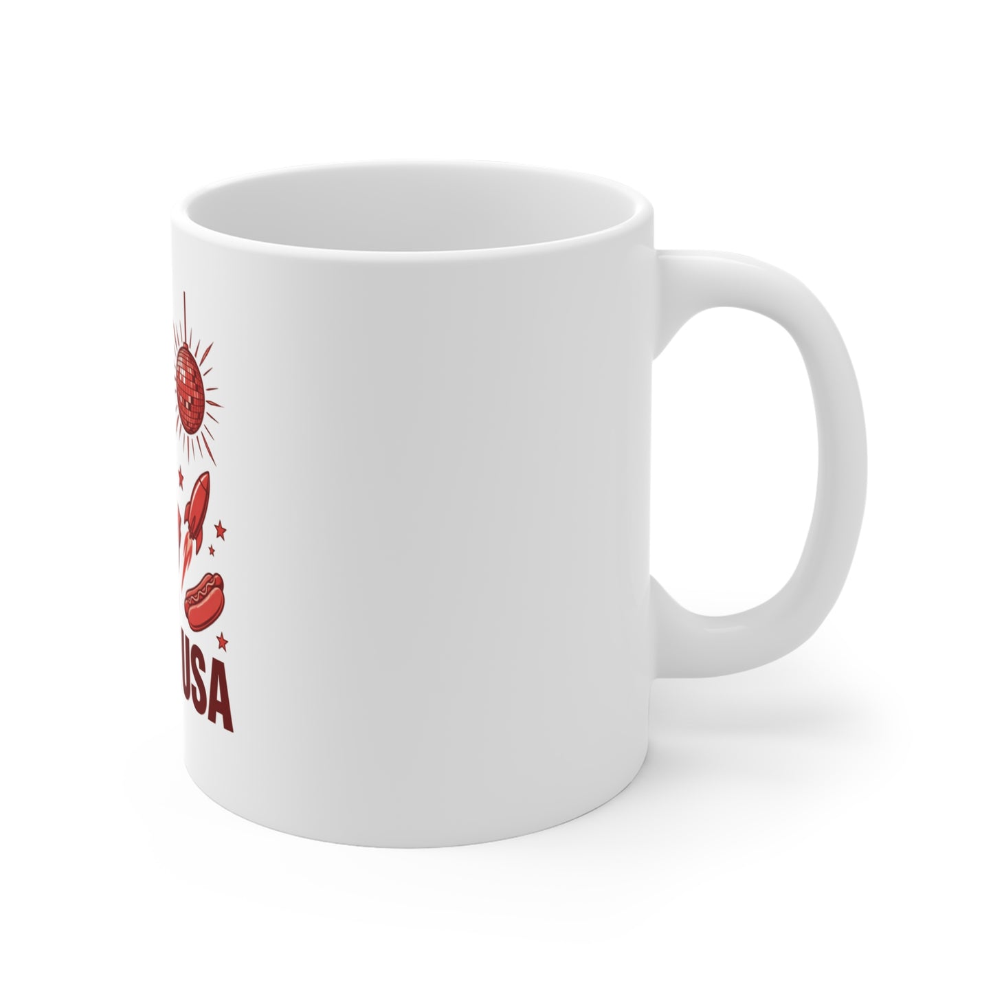 Statue of Liberty USA Coffee Mug – Retro Americana Pop Art Mug – Patriotic Liberty Design – Bold Red Aesthetic Gift 11oz