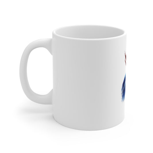 Patriotic Brushstroke Mug – Red White Blue 11oz Ceramic
