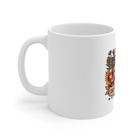 USA 250 Years of Freedom Sunflower Mug – Patriotic 4th of July Coffee Cup