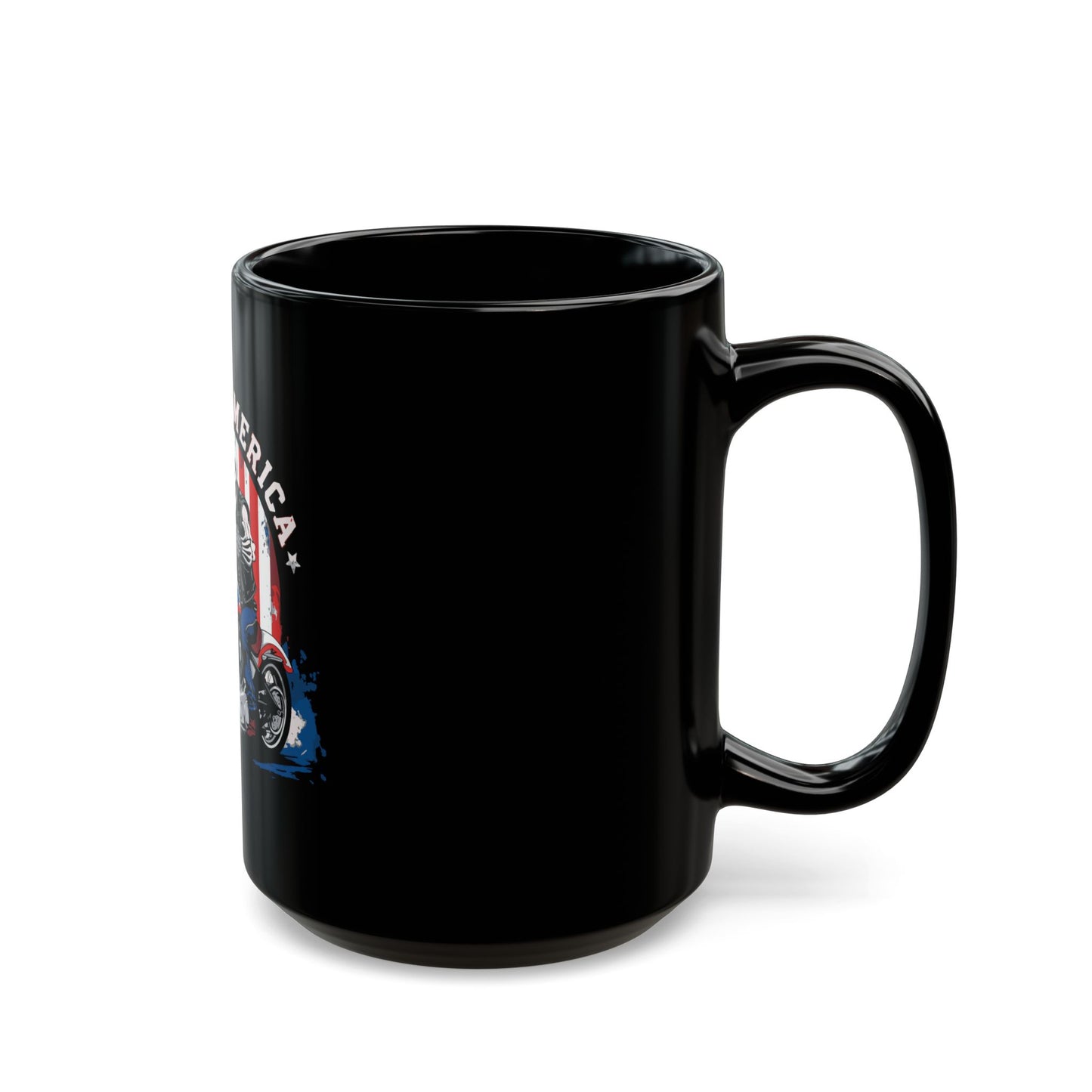 Made in America Biker Coffee Mug – Patriotic Motorcycle Skull Mug – USA Rider Gift Mug – American Flag Vintage Biker Cup Made in America Motorcycle Skeleton Black Mug — Patriotic Biker Coffee Cup...