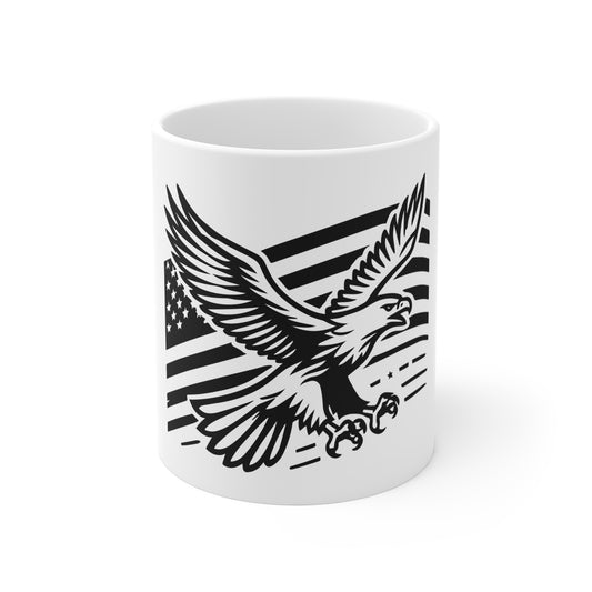 Bold American Flag Mug – High Contrast USA Flag Coffee Mug – Modern Patriotic Cup – Striking Americana Mug Mug 11oz