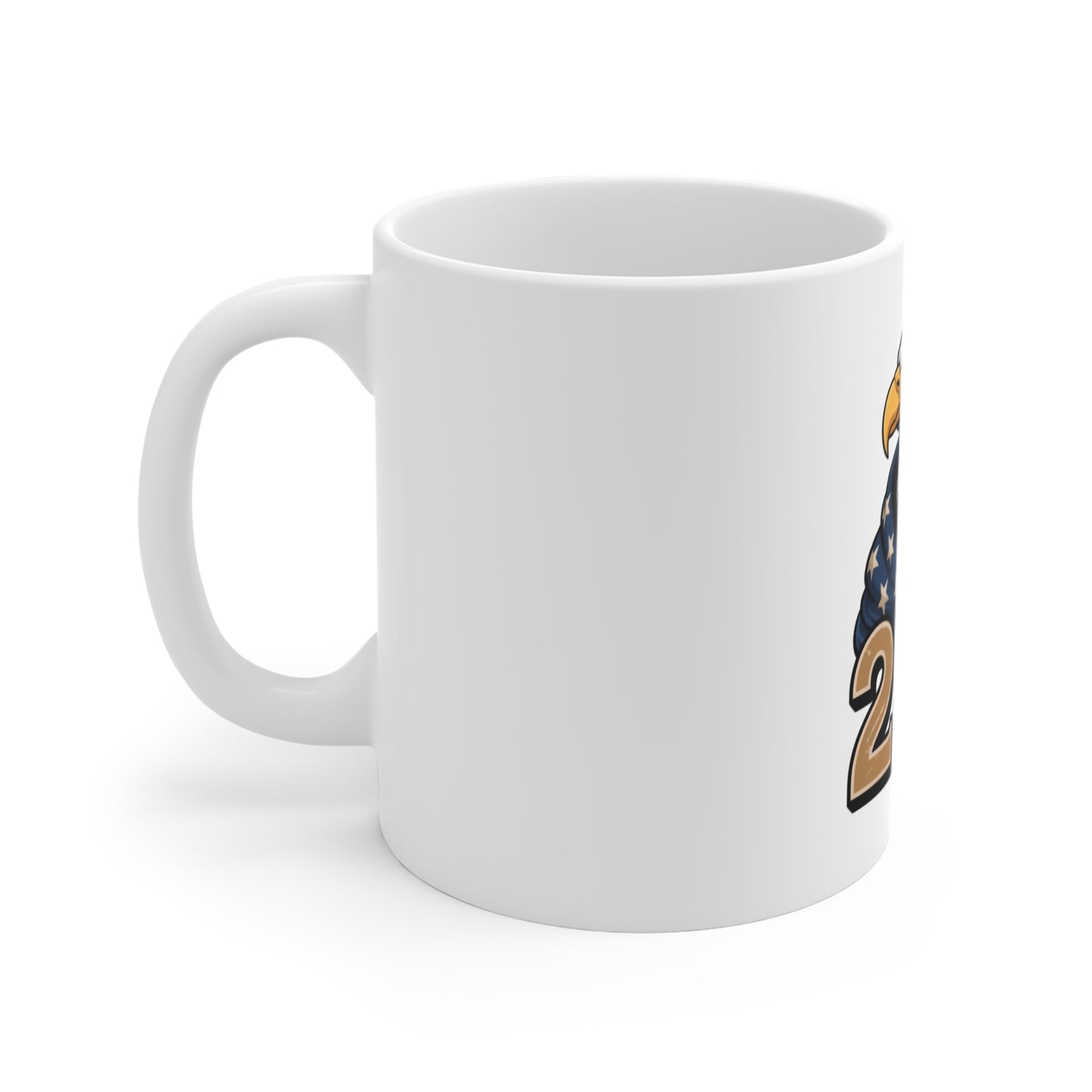 11oz Mug — Patriotic Eagle with American Flag & '250' Design