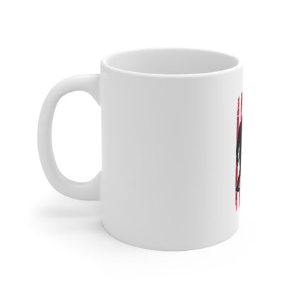 American Flag Bigfoot Mug — Patriotic Sasquatch 11oz Coffee Cup