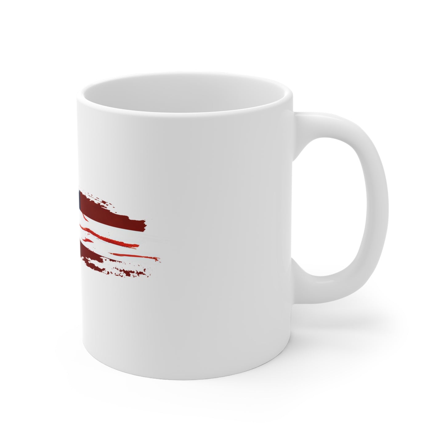 Minimal Red Stripe American Flag Mug – Clean USA Brush Stroke Coffee Cup – Modern Patriotic Design Mug 11oz