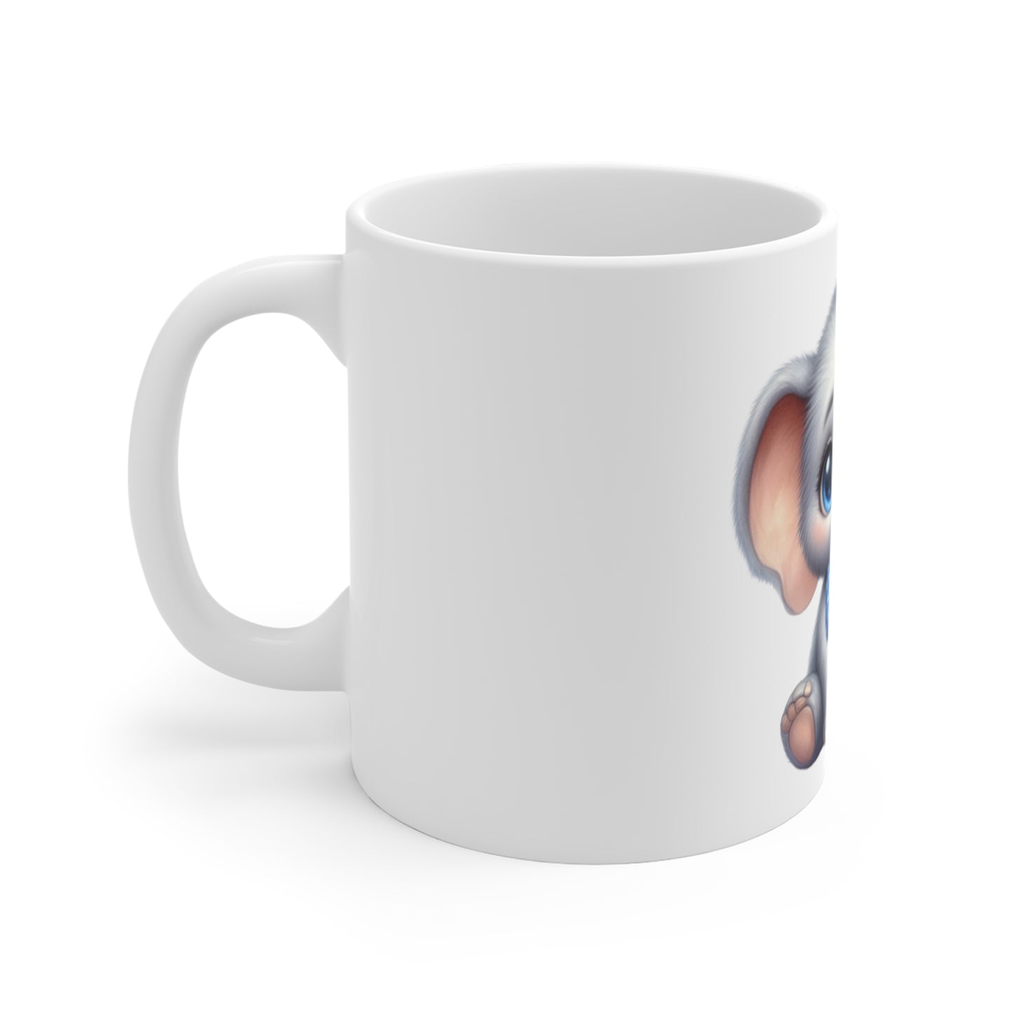 Cute Patriotic Elephant Coffee Mug – Baby Elephant Bow Tie Mug – Kawaii USA Animal Mug – Red White Blue Gift Cup 11oz