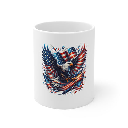 Patriotic Eagle American Flag Mug - 11oz